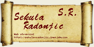 Sekula Radonjić vizit kartica